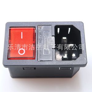 Enchufe de Corriente 3 en 1 con Interruptor Basculante, Fusible de 250V, Enchufe Universal de Audio y Video de Plástico, Tipo CN - Product Image 1