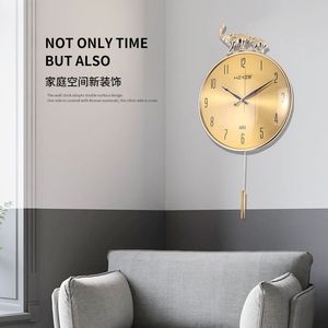 Hzzb Double Elephant <b>Wall</b> <b>Clock</b> Gold 12 Inch <b>Silent</b> Movement Living Room Decorative <b>Clock</b> - Product Image 3