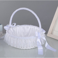 Panier de demoiselle d'honneur moderne européen écologique, en dentelle et strass, pour cérémonie de mariage, accessoires de fête pour mariée/enfants, en papier