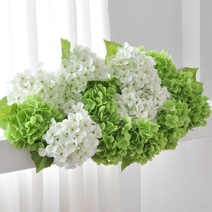 ช่อดอกไฮเดรนเยียประดิษฐ์ ยี่ห้อโยชิโนบุ ขนาด 30 ซม.-100 ซม. สีขาวเขียว ทำจากพีวีซีเนื้อนุ่ม พร้อมแจกัน สำหรับตกแต่งงานแต่งงาน - Product Image 1