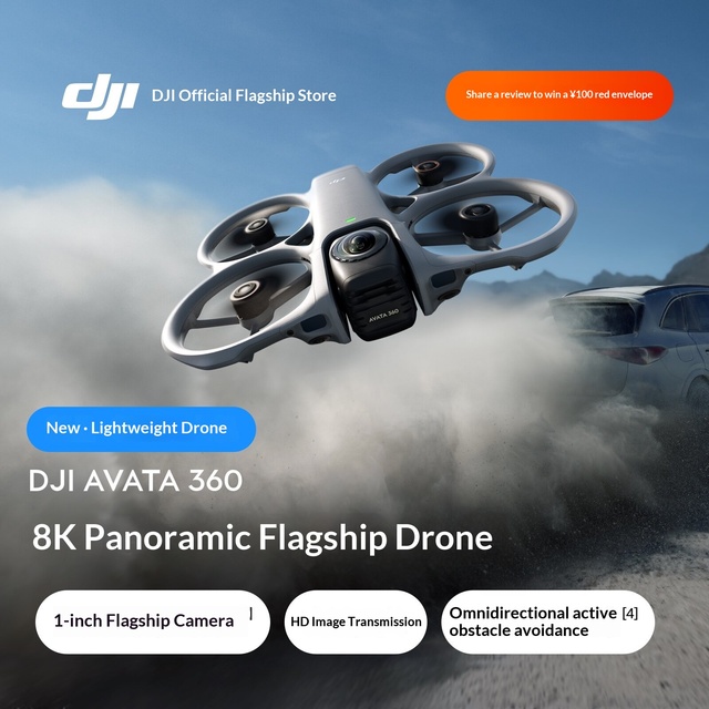 Avata 360 8K Panoramic FPV Quadcopter, 360° Follow Shot, O4 HD Transmission, Omni-directional Obstacle Avoidance