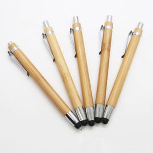 Stylo tactile 2 en 1 écologique en bois de bambou pour souvenirs personnalisés et cadeaux promotionnels - Product Image 1