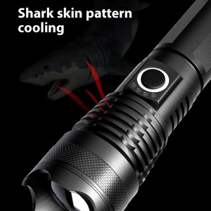 Ngoài trời chiến thuật lâu dài dẫn đèn pin với ánh sáng mạnh mẽ pháo hiệu ứng Mini Laser Trắng nhôm cơ thể USB sạc - Product Image 2