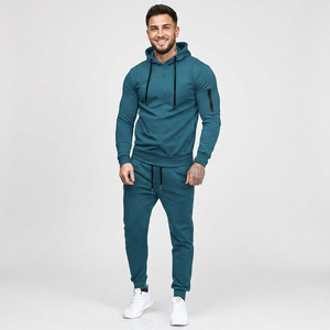 Conjunto de Sudadera con Capucha y Pantalones de Forro Polar, Transpirable, Resistente al Viento, Antibacterial, Ecológico, Corte Regular, 2 en 1, Estilo Urbano, 100% Algodón - Product Image 1