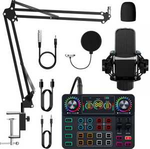 PUSOKEI Carte Son En Direct, Table De Mixage Audio USB Carte Son