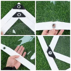 Bâche en PVC transparente de 0,5 mm, épaissie, imperméable, anti-poussière, isolante, pour abri de jardin, auvent robuste - Product Image 3