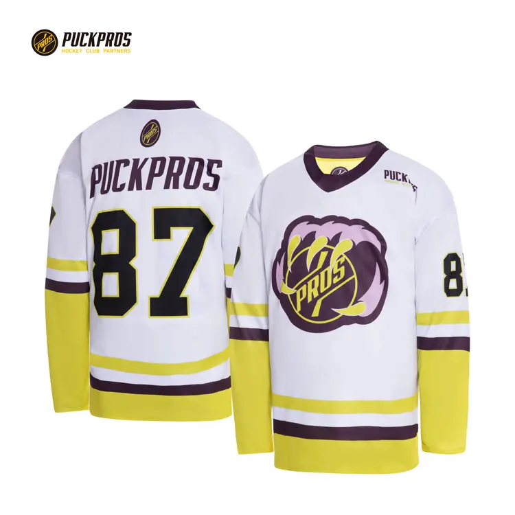 2024 wholesale custom Embroidery applique ice hockey jersey 100% polyester hockey jersey is used for competition