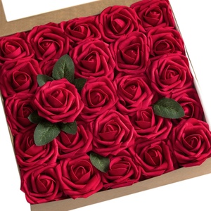 Artificial Flowers <strong>Roses</strong> Real Looking <strong>Fake</strong> <strong>Roses</strong> with Stem for DIY Wedding Bouquets Arrangements Party Party Home Decorations - Product Image 1