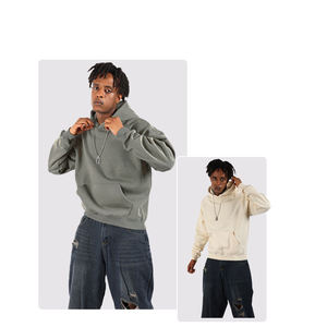 H5563 Guangzhou Vendeur de vêtements Vente en gros Personnalisé 400 g/m² Coton mélangé Manches raglan Hoodies Sweats à capuche unisexe - Product Image 2