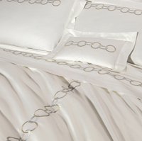 Ensemble de draps de broderie design élégant 100% coton satin 300TC 400TC ensemble de draps de lit de couleur blanche