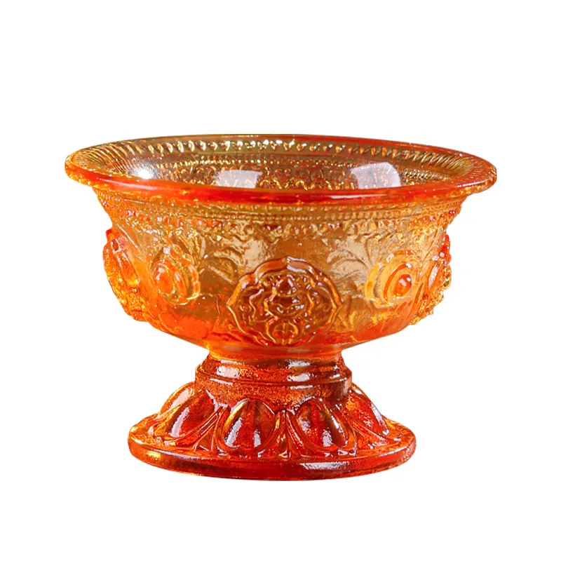 Offerte religiose all'ingrosso fatte di vetro Buddha tazza di acqua santa da utilizzare in case o templi