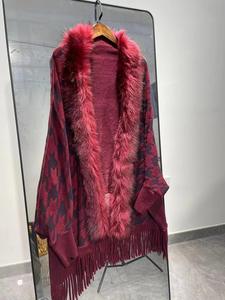 <span class=keywords><strong>Cardigan</strong></span> Casual da Donna Autunnale con Collo in Pelliccia Lungo Personalizzato, Motivo <span class=keywords><strong>Pied</strong></span>-<span class=keywords><strong>de</strong></span>-<span class=keywords><strong>Poule</strong></span> e Nappine - Product Image 6