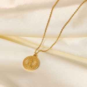 จี้ทองชุบแบบขายส่ง จี้สแตนเลสสั่งทำรูปนางฟ้าทรงกลม สร้อยคอจี้ - Product Image 2