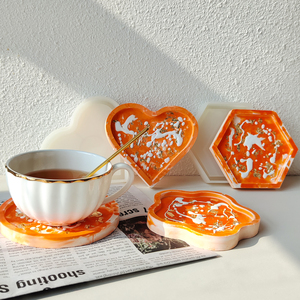 Moules en silicone hexagonaux, ronds, ovales, pour plâtre, gypse, forme de moule, cœur, fleur, béton, ciment, sous-verre, moule en résine époxy - Product Image 3