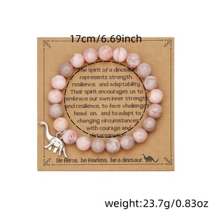 Natural Stone Beaded <b>Bracelet</b> Pink Butterfly <b>Turtle</b> Pendant Inspirational Jewelry Gift for Women - Product Image 4