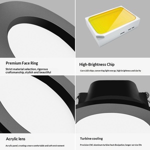 Luces <span class=keywords><strong>LED</strong></span> Empotradas de Aluminio Negro para Techo, Estilo Moderno Minimalista, de 4-<span class=keywords><strong>25</strong></span> Pulgadas, 5W-18W - Product Image 4