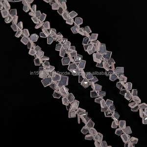 Perles de forme fantaisie en quartz rose naturel perles de pierre précieuse lisse en quartz rose perles de quartz rose pour la fabrication de bijoux - Product Image 1