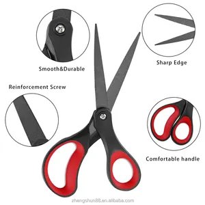 Professional Stainless Steel Non-Stick Scissors With Comfort Grip All-Purpose Straight Office Craft Scissors Painting Tape Use