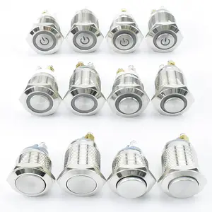 Interruptor de LED NO NC momentâneo ou botão de travamento para 8MM / 10MM / 12MM / 16MM / 19MM / 22MM / 25MM / 28MM / 30MM / 40MM