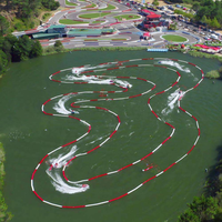 Piste de course gonflable flottante personnalisée pour karting aquatique / Piste de course gonflable pour jet ski dans un parc aquatique