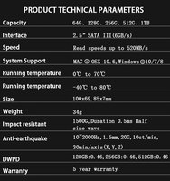 SSD SATA da 2,5 Pollici 120GB 128GB 240GB 256GB 480GB 512GB 1TB, Disco a Stato Solido, Unità Disco Interne per Computer e Laptop