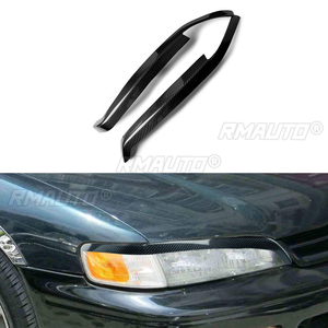 ฝาครอบไฟหน้ารถยนต์คาร์บอนไฟเบอร์แท้ 1 คู่ สำหรับ Honda Accord ปี 1994 1995 1996 1997  ฝาครอบโคมไฟ สติ๊กเกอร์ติดรถยนต์ - Product Image 1