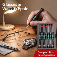 Set Obeng Presisi untuk Perbaikan Jam Tangan, Kacamata, dan Ponsel, Baja S2, Magnetik, Mini, Kit Obeng OEM Grosir