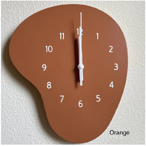 Modern Amoeba <strong>Funky</strong> Quartz Wooden Rustic <strong>Wall</strong> <strong>Clocks</strong> for Living Room - Product Image 1