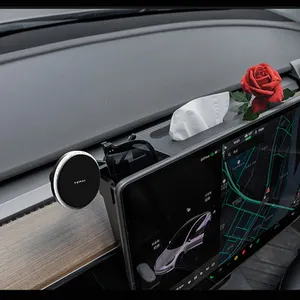 Tesla 15W Carro Rápido Carregador Sem Fio Invisível carro celular montagem para tesla modelo y monitor fixe 360 Girar Bracket