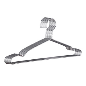 Stainless Steel Wire Clothes <b>Hanger</b> Non Slip Shoulder Groove Space Saving Garment <b>Hanger</b> for Home Wardrobe Dorm - Product Image 1