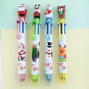Stylo bille créatif 6 couleurs de Noël, en plastique, à pression, pour étudiants, journal des enfants, événement, cadeau de vacances, marque FR - Product Image 6
