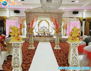 Mandap de Madera Prestigioso de Avni para Bodas y Eventos Indios, Fondo de Estilo Artificial para Decoración de Fiestas, Decoración de Eventos en Australia - Product Image 3
