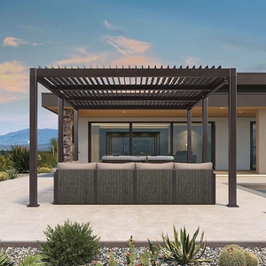 Pérgola de Metal Negra, Diseño de Celosía <span class=keywords><strong>2x2</strong></span> 3x5m, Estructura Híbrida de Aluminio y Acero, Opción de Varios Tamaños - Product Image 5