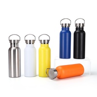 Botella de Agua Deportiva Estilo Americano Sin Plástico, Termo de Acero Inoxidable de Doble Pared con Aislamiento Térmico al Vacío