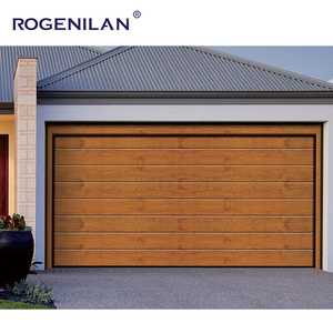 Portes <span class=keywords><strong>de</strong></span> <span class=keywords><strong>garage</strong></span> résidentielles électriques sectionnelles en aluminium mousse à grain <span class=keywords><strong>de</strong></span> bois, design moderne et écoénergétique - Product Image 3