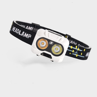 Lampe frontale LED 3 * AAA alimentée par batterie pour le camping et la randonnée avec avertissement rouge clignotant 5 modes de travail Lampe frontale d'urgence portable