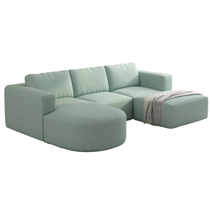<span class=keywords><strong>Canapé</strong></span>-lit modulable américain, <span class=keywords><strong>canapé</strong></span>-lit sectionnel avec chaise et pouf, <span class=keywords><strong>canapé</strong></span> modulaire <span class=keywords><strong>convertible</strong></span> en forme de U <span class=keywords><strong>vert</strong></span> menthe - Product Image 3