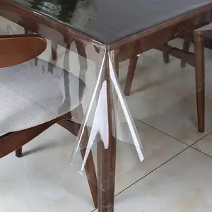 Protecteur de Table transparente, tapis carré souple en PVC imperméable pour bureau et maison (54x72 pouces, 1 pièces, transparent)