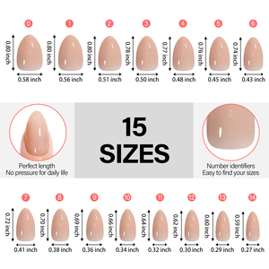 <span class=keywords><strong>Aillsa</strong></span> OEM - Caja de 5 colores de puntas de uñas de gel suave de cobertura completa, color nude rosa sólido, uñas postizas cortas almendradas para dedos, venta al por mayor - Product Image 6