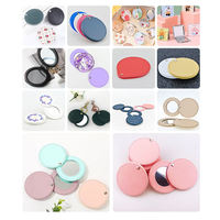 Nouveau design Miroir de maquillage compact et portable rond en cuir
