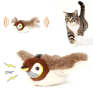 Wholesale New <b>Cat</b> Chirping <b>Toys</b> Touch Activated Flapping Wings Sparrow <b>Interactive</b> Smart <b>Cat</b> <b>Toys</b> USB Exercise Pet <b>Toys</b> - Product Image 1