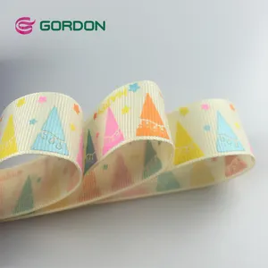 Gordon şeritleri 28mm 1 1/8 "baskılı grogren doğum günü şerit ev dekorasyon için kart yapımı hediye ambalaj