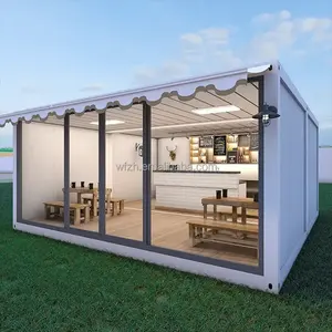 Toko teh susu prefabrikasi desain modern biaya rendah toko kopi menjual rumah kontainer modular kecil