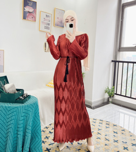 Robe de soirée élégante arabe plissée, Maxi, longue, à la mode, pour femmes musulmanes, Kaftan de fête, vêtements islamiques, nouvelle collection 2022 - Product Image 4