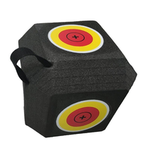Cible de tir à l'arc 3D auto-réparante XPE professionnelle à 6 faces, modèle SCOX-S23 Shandong pour arcs classiques, avec plumes en plastique