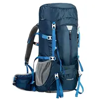 Özel LOGO su geçirmez bisiklet trekking sırt çantası, açık seyahat 50L erkek kamp sırt çantası ile yağmur kılıfı