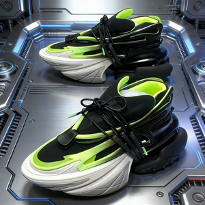 Chaussures de course futuristes inspirées de la technologie, baskets au design élégant et original pour hommes - Product Image 2