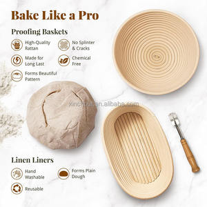 Kit complet de cuisson <span class=keywords><strong>du</strong></span> <span class=keywords><strong>pain</strong></span> au <span class=keywords><strong>levain</strong></span>, Livre de recettes et guide double usage, Fouet danois, Pot à <span class=keywords><strong>levain</strong></span>, Couteau à <span class=keywords><strong>levain</strong></span>, Tapis de levage, Racloir, Doublure en coton - Product Image 2