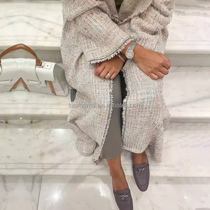 Abaya en tweed 2024, abaya d'hiver de Dubaï, manteau pour femmes musulmanes, abaya ouverte - Product Image 2