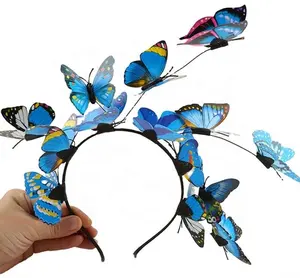 Women Girls Butterfly Flower Headwear for Bride Butterfly Wedding Hair Accessories